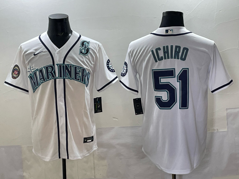 Men Seattle Mariners #51 Ichiro white MLB 2025 Nike jersey 007